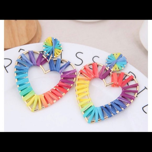 💰Boho Festival Colorful Heart Earrings - Picture 6 of 8